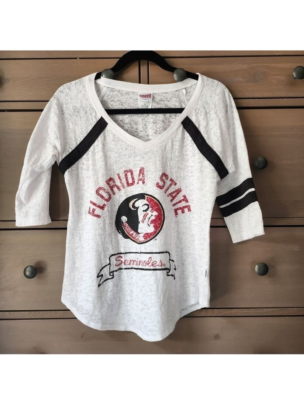 Soffe Women's White and Black Florida State Top